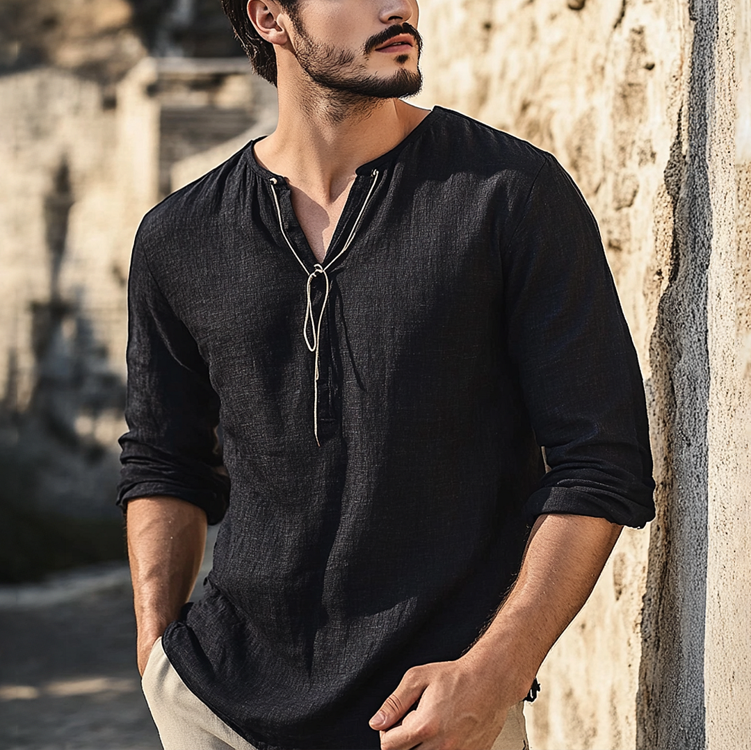 Men's Vintage Linen Shirt-inspireuse