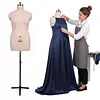 [US Local Warehouse] Dress Form Height Adjustable Sewing Mannequin Female with Stable Metal Base Mannequin Body Torso for Retail Boutique Store