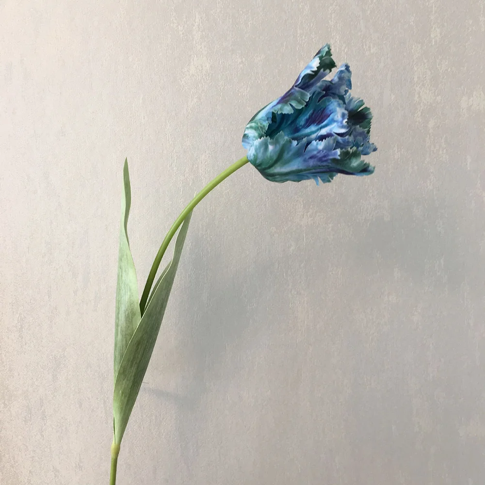 Single simulation 3D parrot tulip fake flower home decoration bonsai