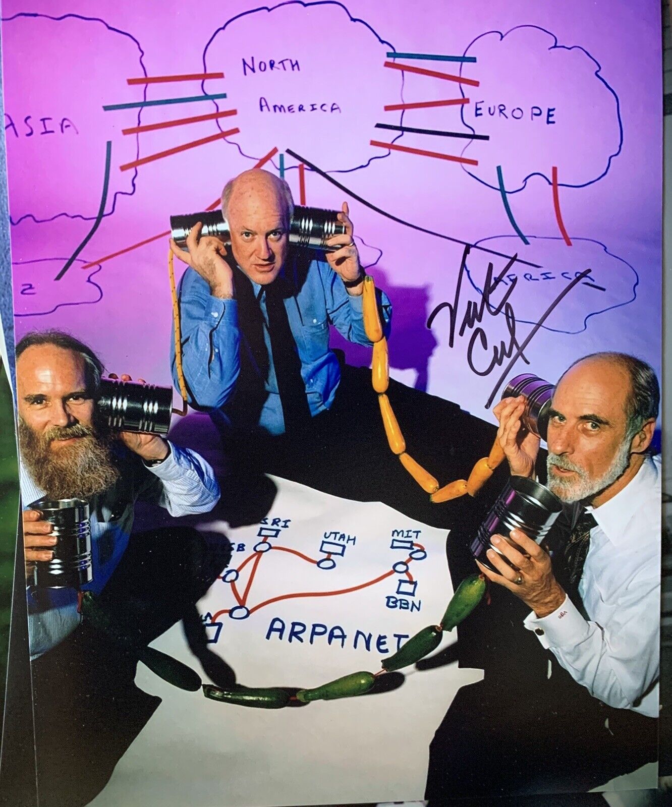 vint cerf signed 8x10 Photo Poster painting Pic Auto Creator Of The Internet