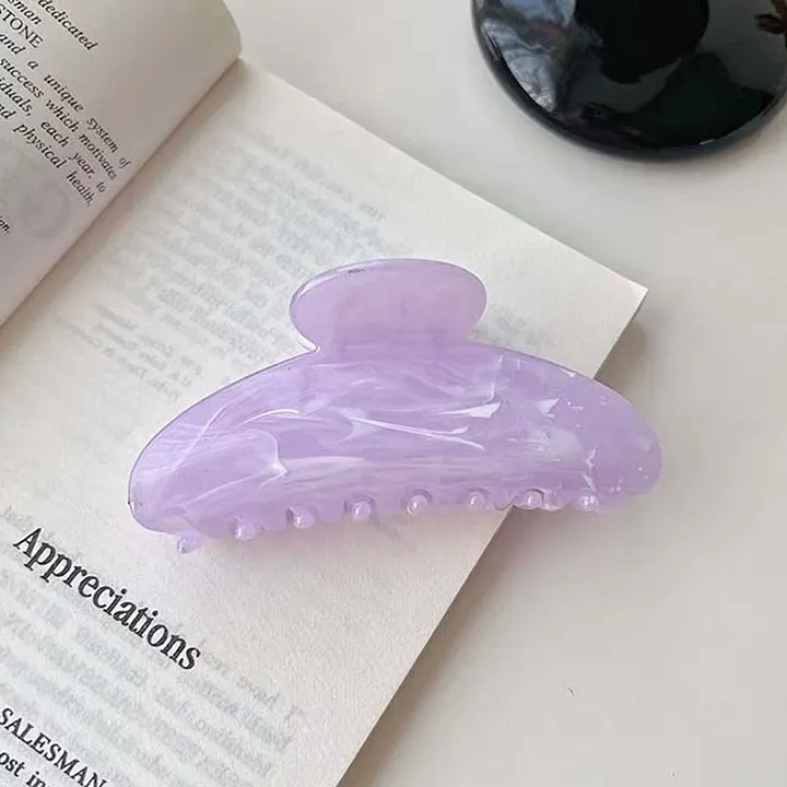 Jelly Color Marble Cloud Pattern Claw Clip Elegant Shark Clip Vacation Style Ponytail Clip Fashion Hair Accessory