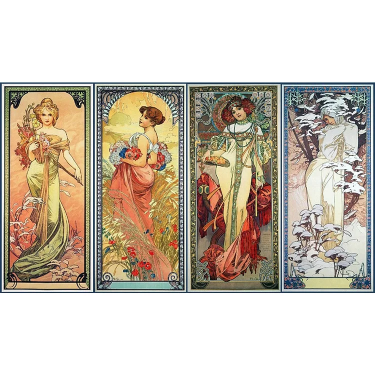 Four Seasons Goddess - Printed Cross Stitch 11CT 90*50CM