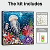 Jellyfish Art Diamond Painting Kit for Adults Home Decor 25x25cm With Frame