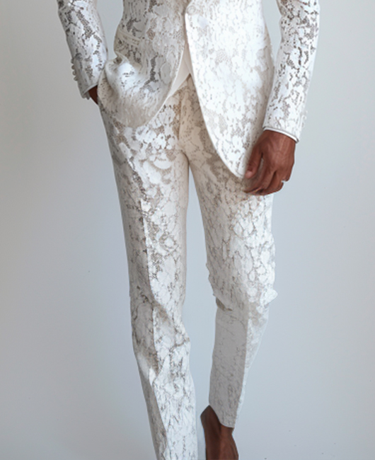 Okaywear Solid Hollow Lace Straight Leg Pants