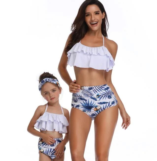 2020 New Mother And Daughter Swimsuit Mommy And Me Swimwear Bikini Family Matching Clothes Outfits Look Mom Baby Dress Clothing