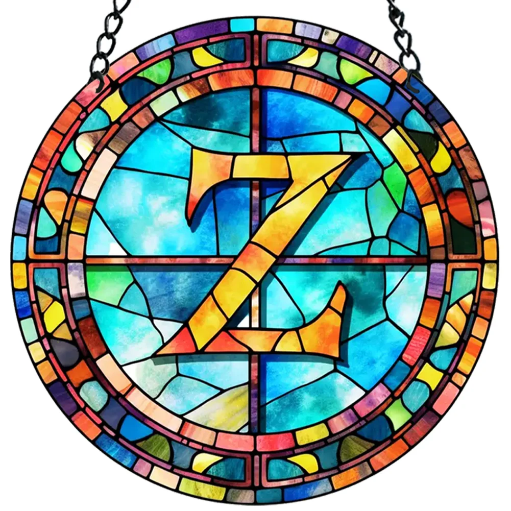 Acrylic Suncatcher Home Decoration Panel A-Z Letter Door Sign Hanging Decoration