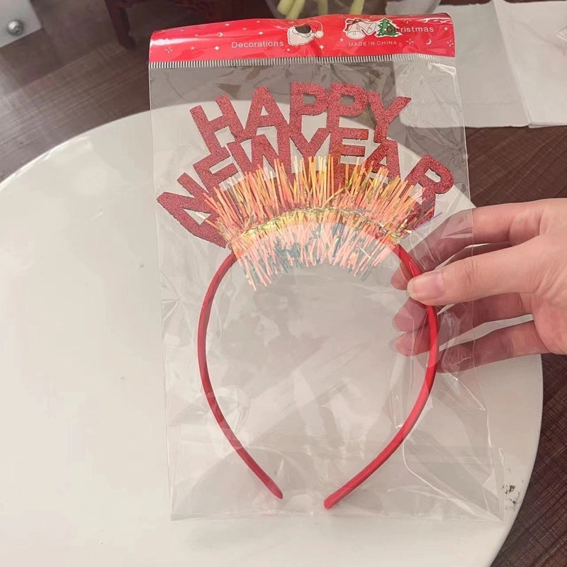 Christmas IG Style Women’s Christmas Hat Christmas Tree Letter Sequin Hair Clip Hair Band