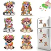 (US Only)6Pcs 2D/Flat DIY Dogs Diamond Painting Magnets Kit for Art Crafts Gift