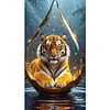 Tiger in Teardrop Globe-11CT Stamped Cross Stitch 40*70cm(Big Size) tapestrymarket