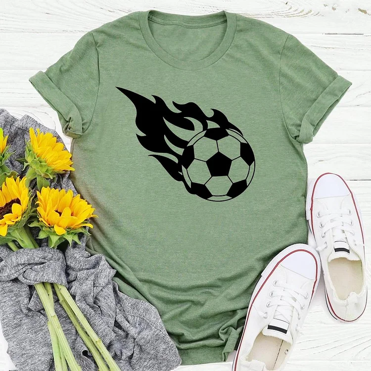 AL™ soccer flame T-shirt Tee-03299-Annaletters