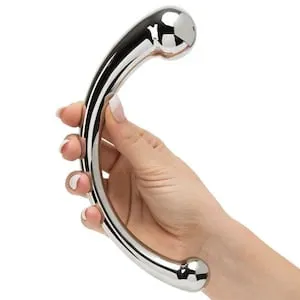 pornhint Pornhint Wand Massager, Steel Dildo - PS Original Double Ended Curve. Pure Stainless Steel. G Spot Prostate Orgasm