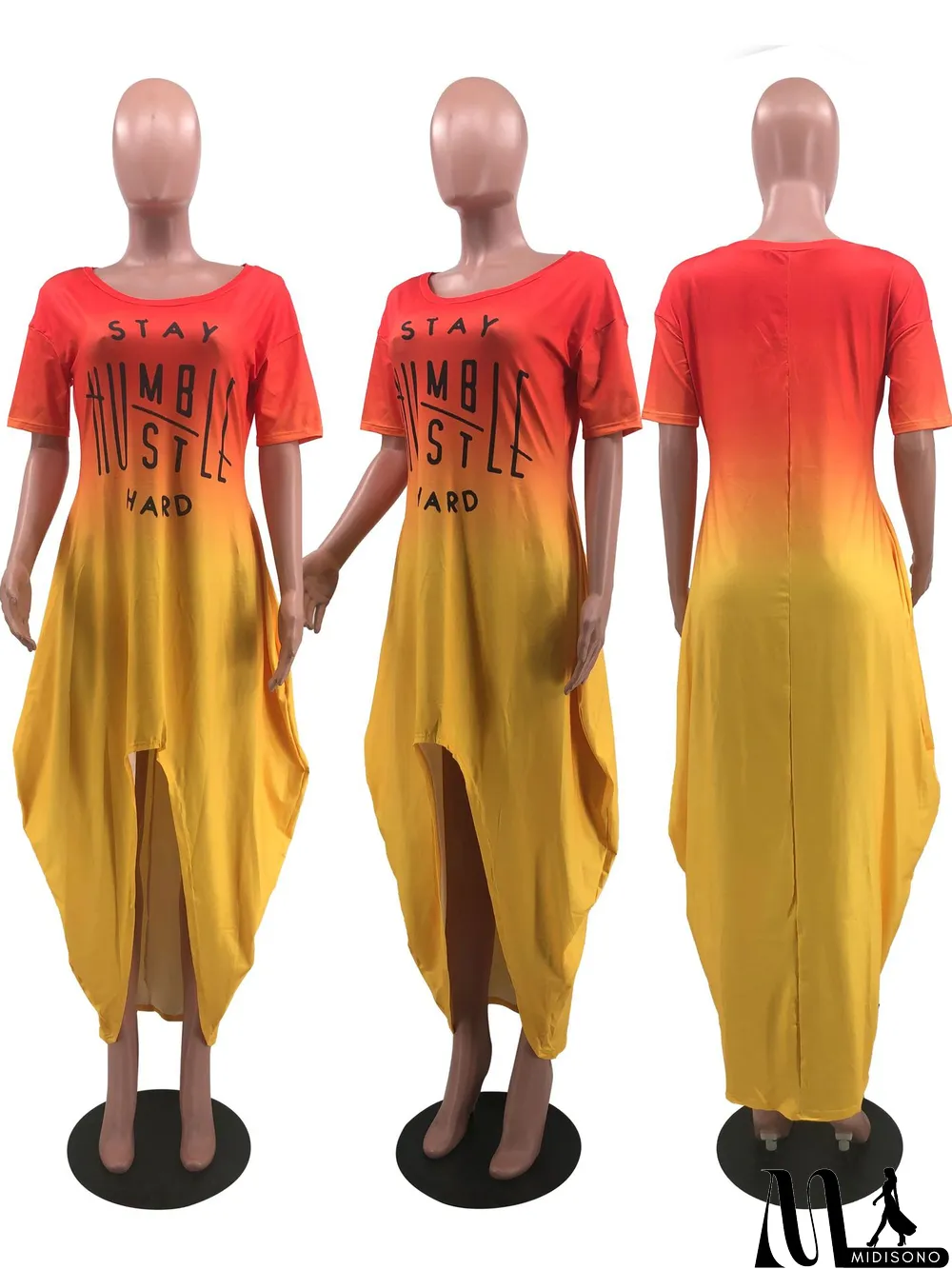 MidiSono - Casual Print Loose Irregular Maxi Dress