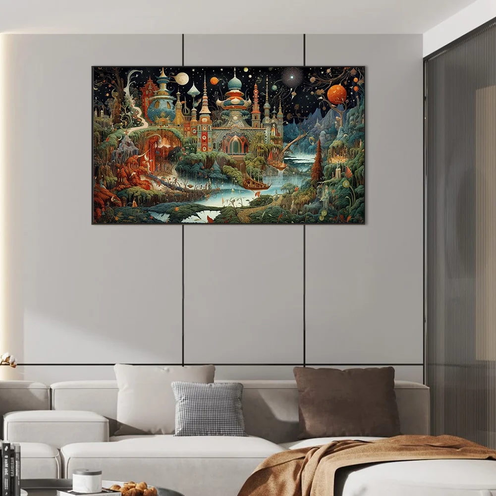 Partial AB Diamond Painting - Full Round Drill - Castle(Canvas|45*75cm)