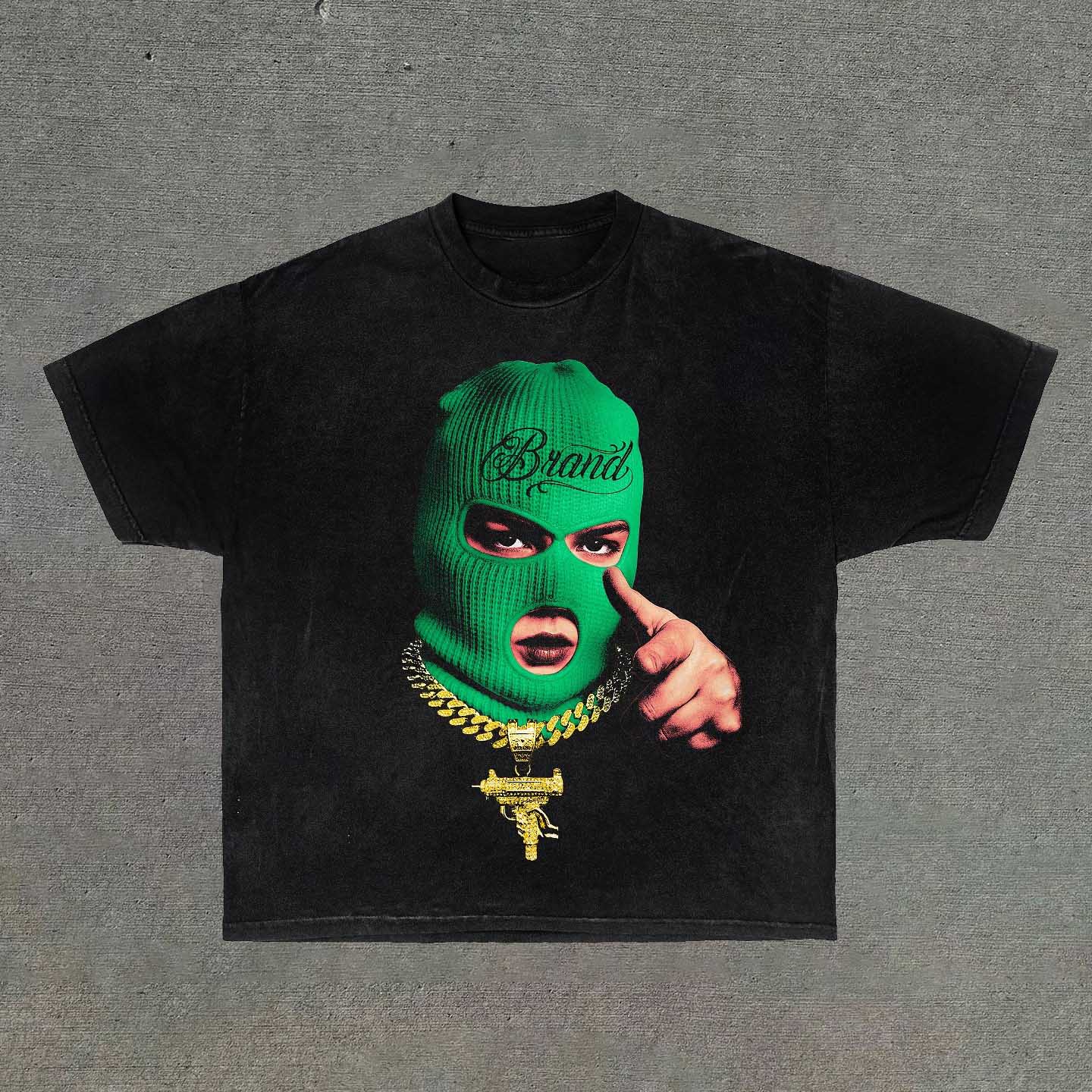 Green Hat Hip Hop Cotton Short Sleeve T-Shirt