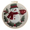 Christmas 11CT DIY Embroidery Needlepoint 25x25cm Holiday Craft Starter Set with Hoop and Scissors