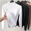 Gioiacombo&trade; Maglione da donna in pile caldo mezzo dolcevita autunno e inverno addensato