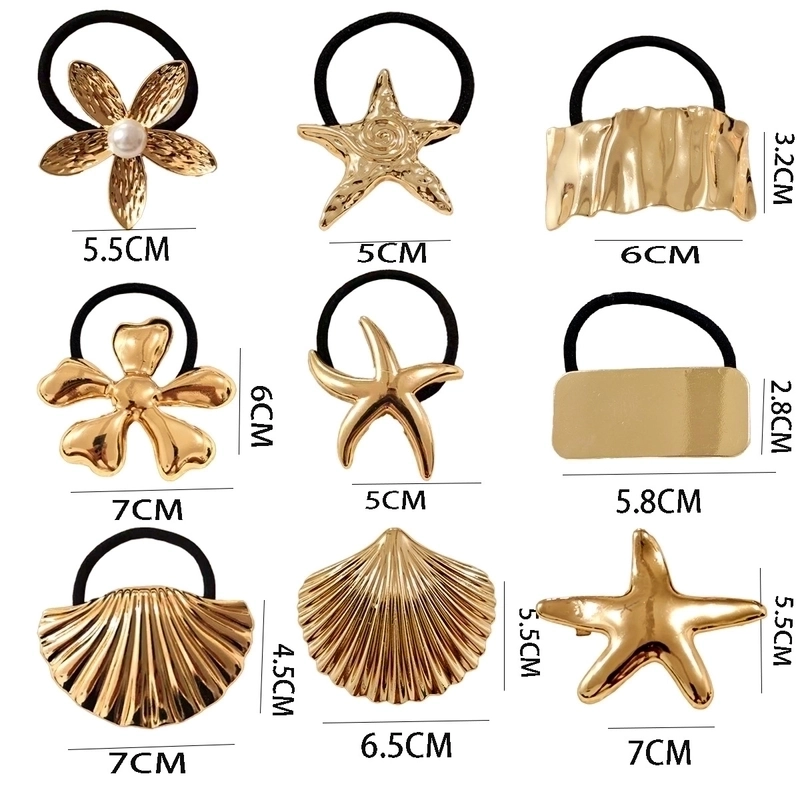 Women’s Classic Style Scallop Starfish Flower 304 Stainless Steel Plating Hair Clip Hair Tie