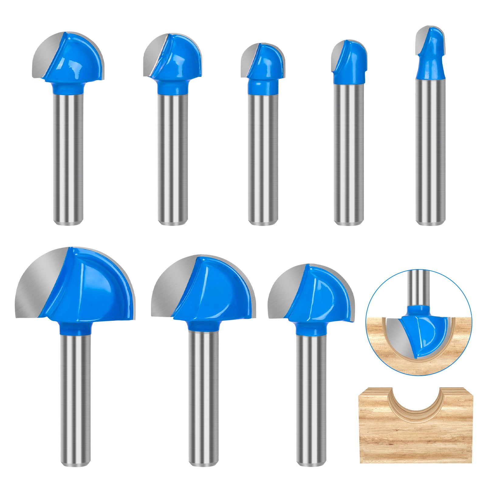 LUNYEE Cove Box Router Bit Set-8Pcs 1/4 Inch Shank