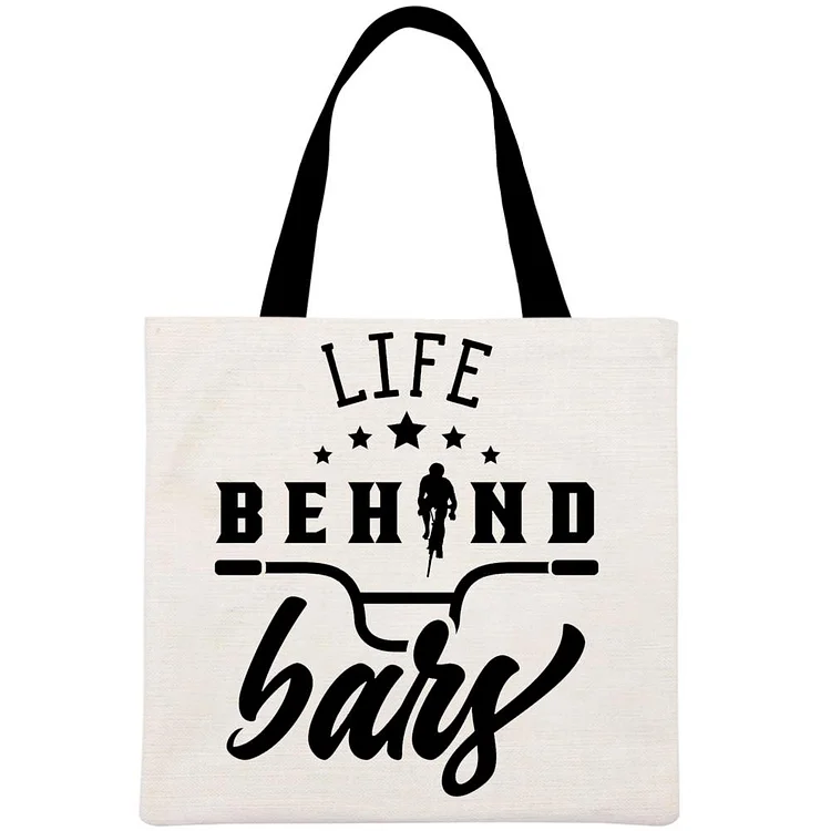 Life behind Bars Printed Linen Bag-Annaletters