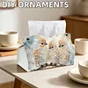 (25cm)Winter Pearl Three Birds DIY Diamond Painting PU Tissue Holder Box