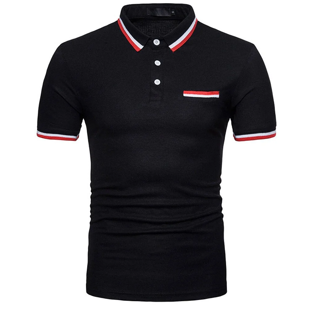 Summer 2021 New Man Polo Shirt Mens Casual Slim Striped Personality Polo Shirt Tee Tops Men Short Sleeve High Quantity polo men