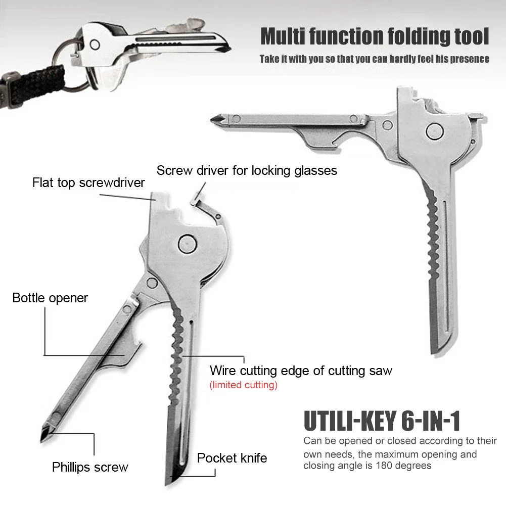 6-in-1 Multi-Functional Keychain Multi-tool--buy 5 get 3 free & free shipping（8pcs）