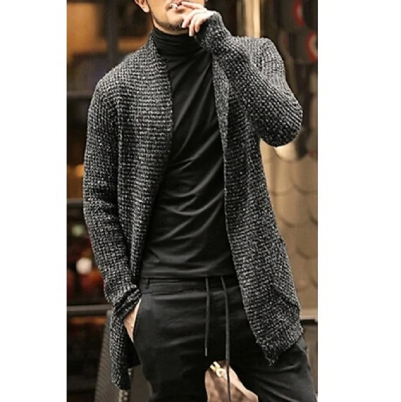 Long-sleeved knitted cardigan jacket