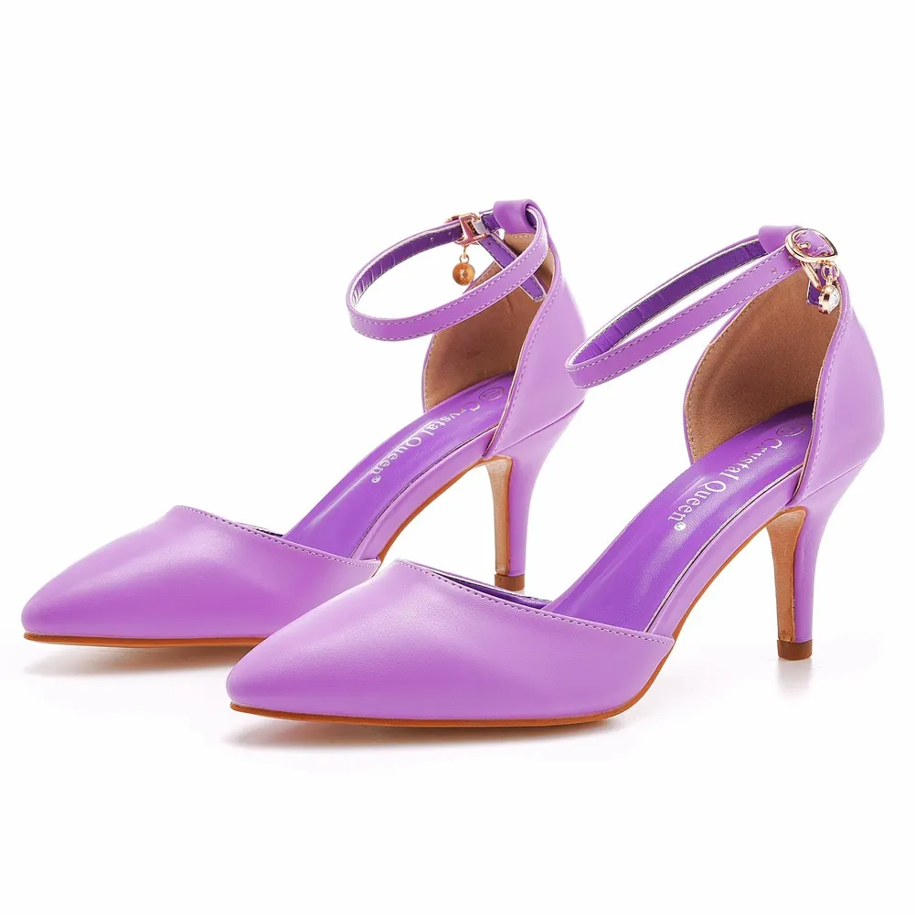 Breakj Breakj Cm Large-Size Sandals Fine-Heeled Pointed Sandals White Pointed Shoes Women's High Heels Wedding Shoes