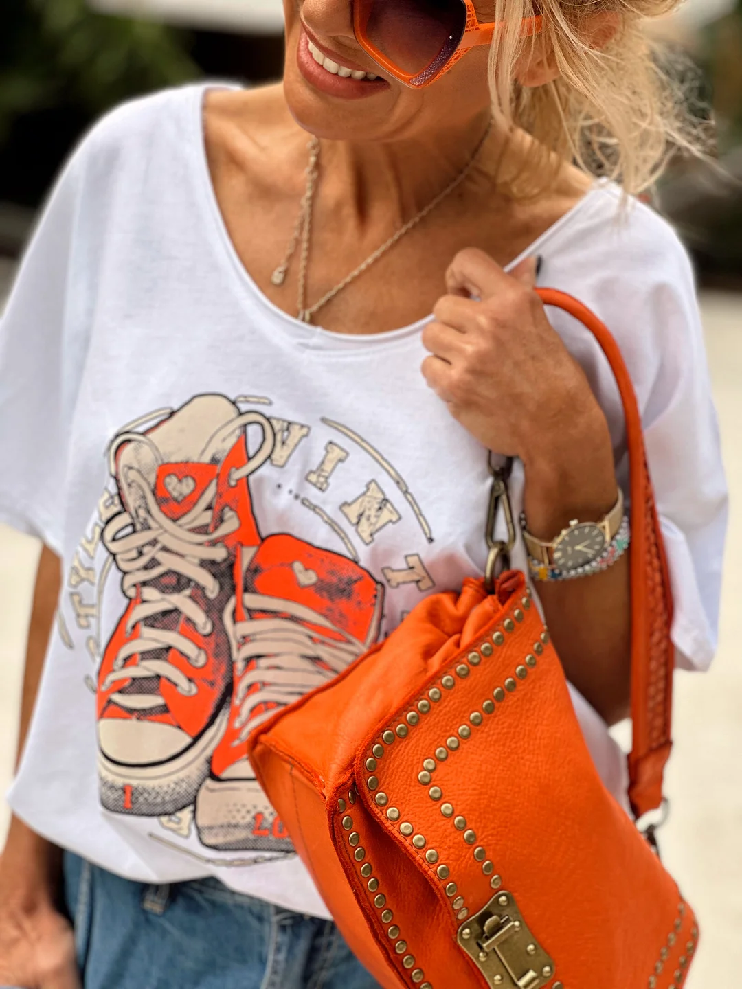 I Love Sneakers Orange T-Shirt