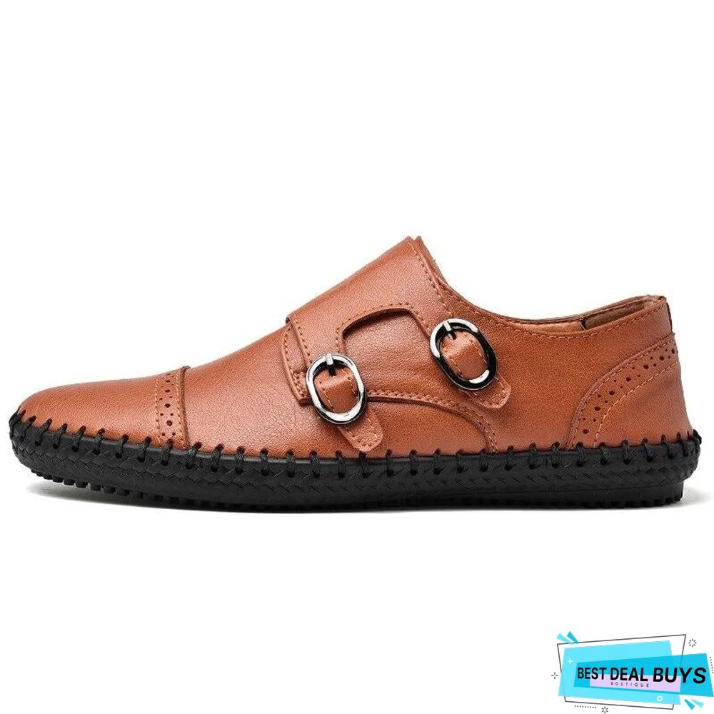 New Fashion Leather Men Shoes Casual Flat Men Shoes Breathable Loafers