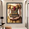 Girl Holding A Book-14CT Stamped Cross Stitch 45*60cm/17.72*23.62in(Big Size) tapestrymarket