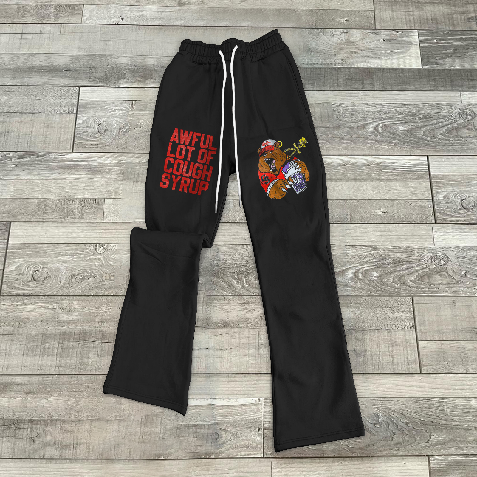 Casual statement letter print flared trousers