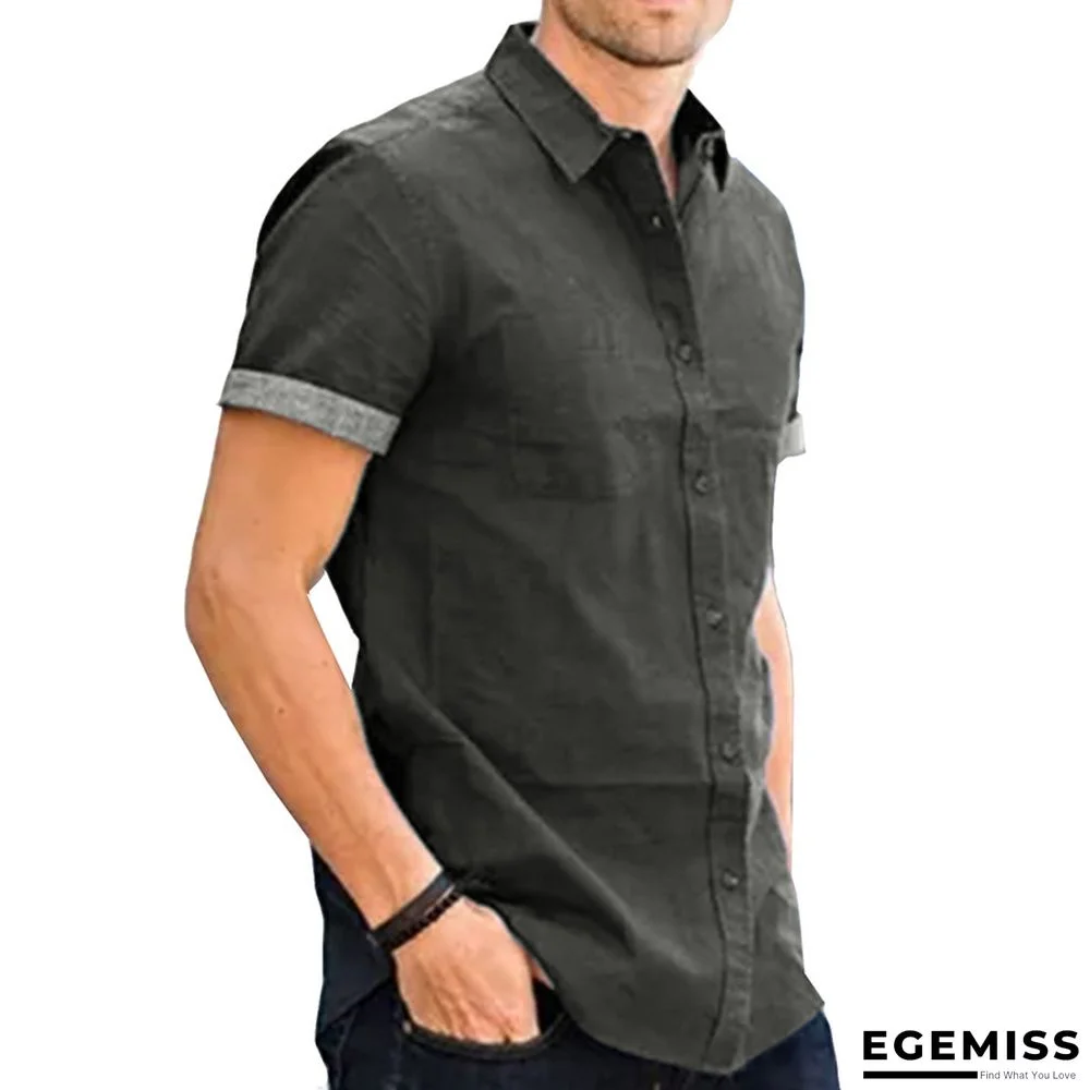 Business Men's Jeans Short Sleeve Shirt Non Iron Casual Men's Shirt | EGEMISS