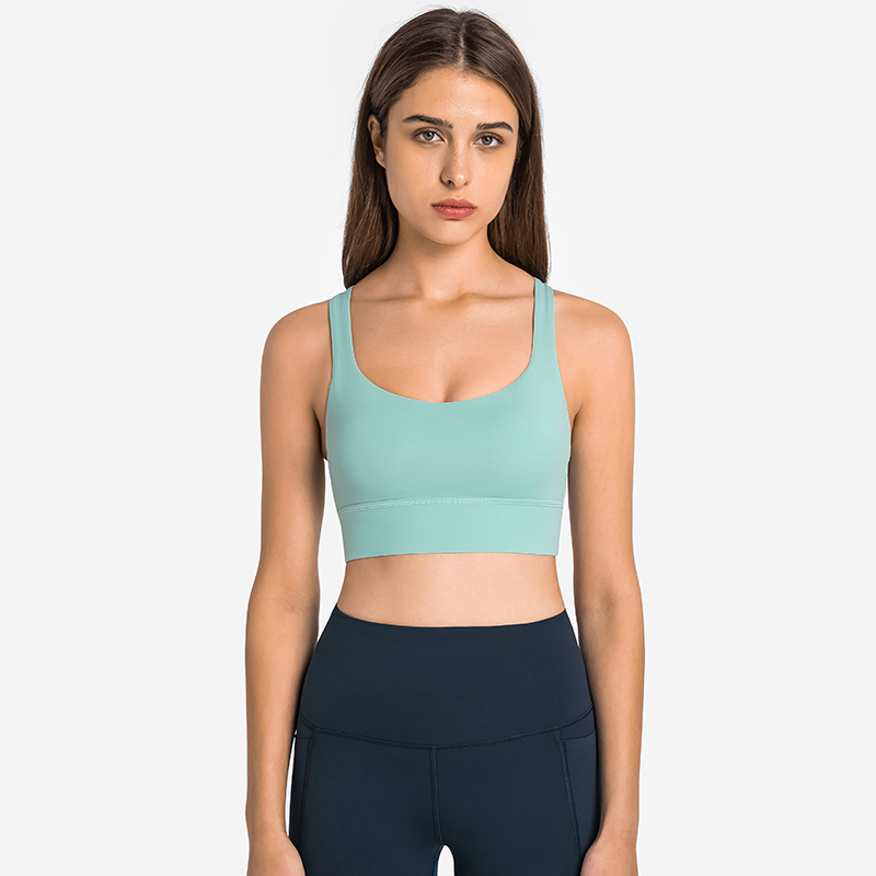 Glazed green shop criss cross strap tie dye sports bra at a great price on Hergymclothing