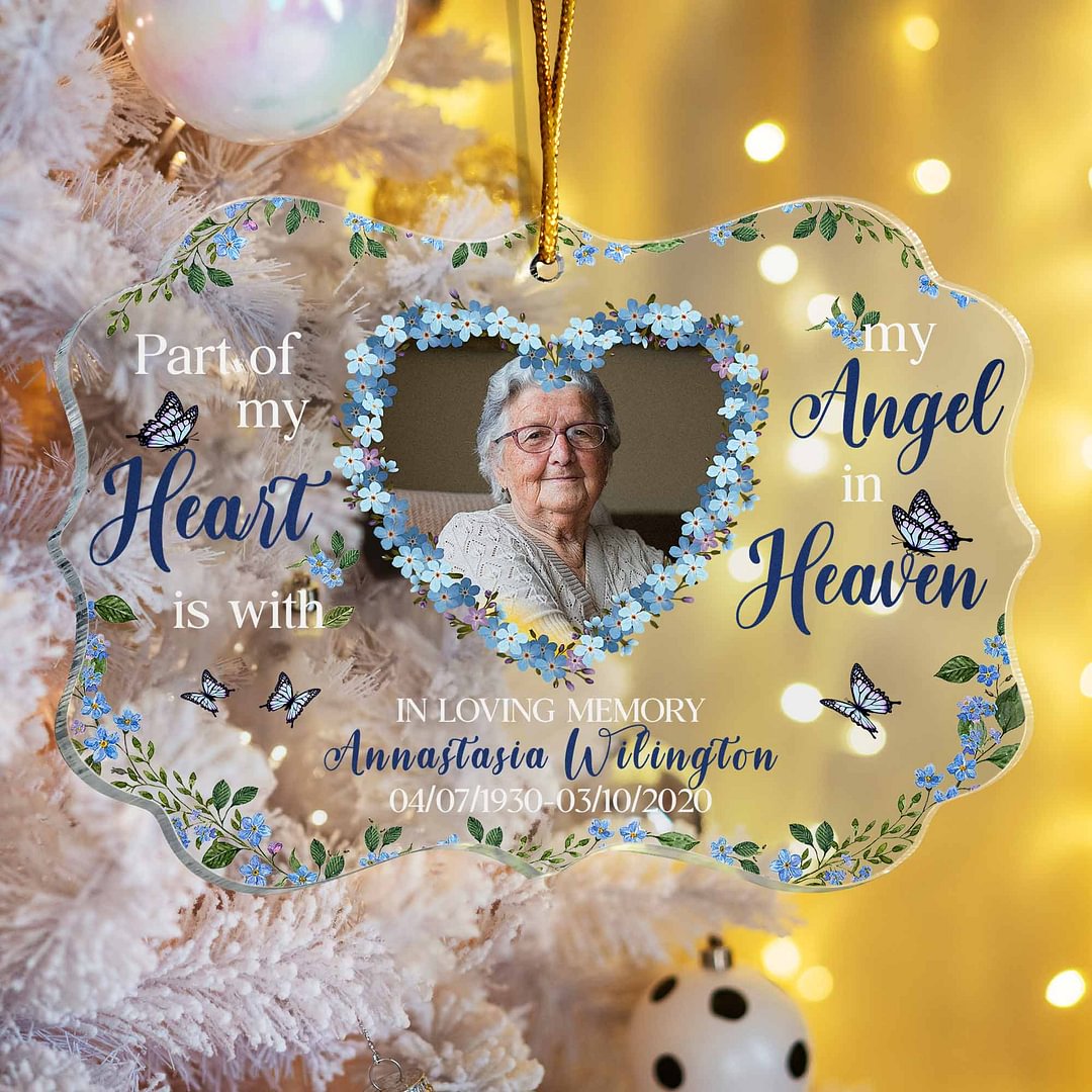 Personalized Acrylic Ornament Remembrance GiftForget-Me-Not Flower