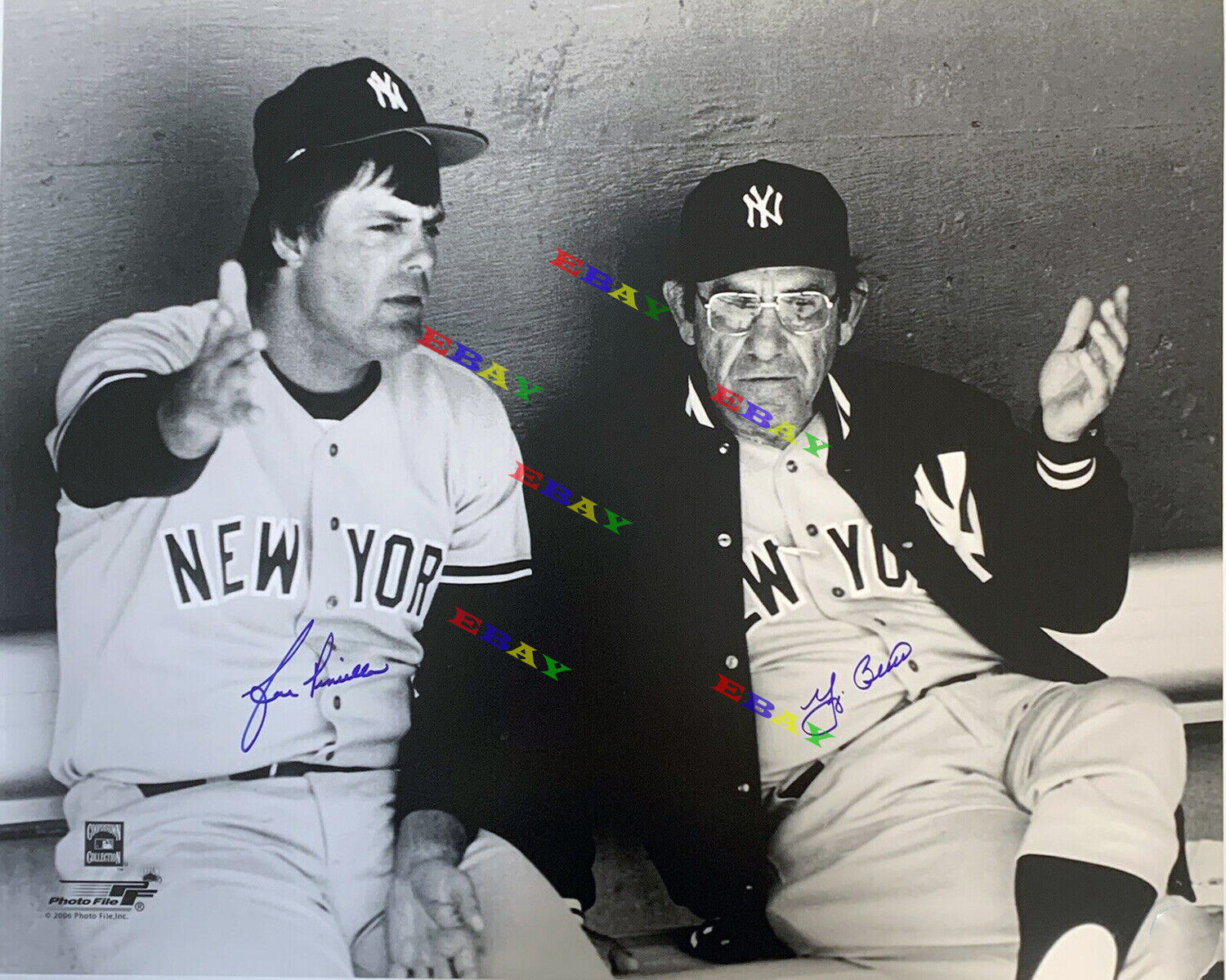 Yogi Berra & Lou Piniella New York Signed Autographed Signed 8x10 Photo Poster painting Reprint