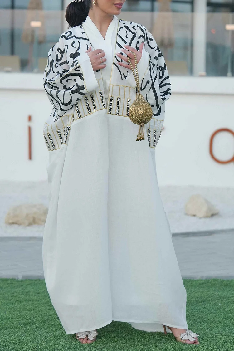 arabic linen dress Maxi linen dress AGRA in White
