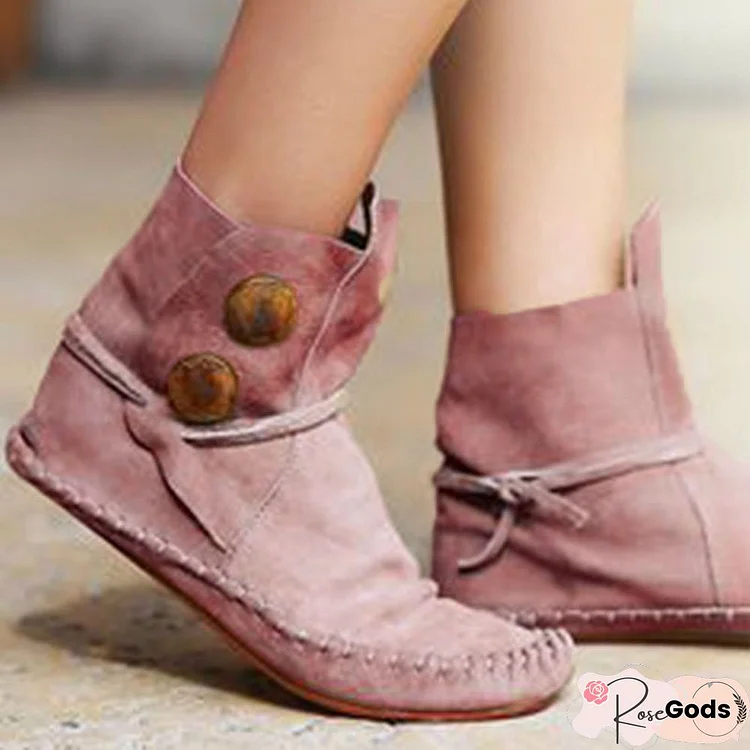New Style Round Toe Flat Heel Comfortable Lightweight Boots