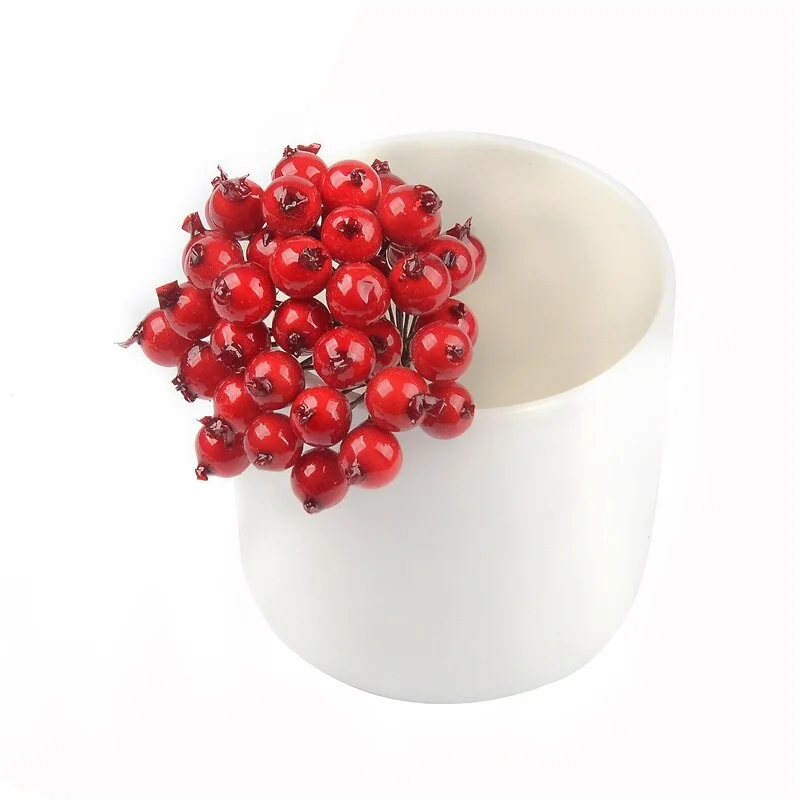 20pcs Simulation pomegranate fruit Berries Artificial Flower Stamen For Home Wedding Decoration Christmas tree craft accessories