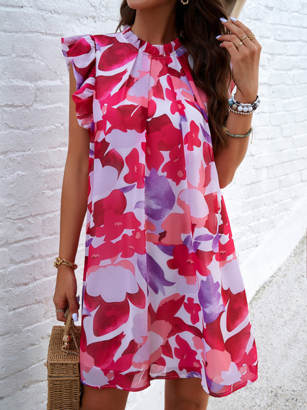 Mature Women Spring And Summer Casual Elegant Printed Sleeveless Dress
