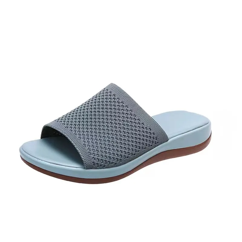 Breakj Breakj Summer New Large Size Women's Shoes Casual Flying Shoes Soft Polyurethane Lightweight Flat-Bottomed Slippers Women
