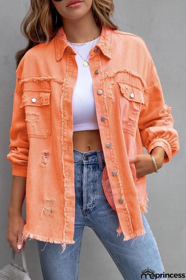 raw ripped denim jacket