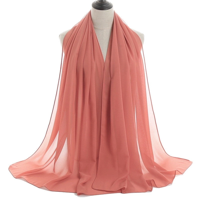 Women’s Minimalist Solid Color Chiffon Cotton Linen Scarves