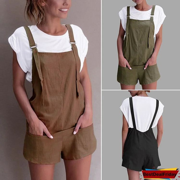New Ladies Straps Jumpsuits Overalls Shorts Pants Romper Trousers Playsuits