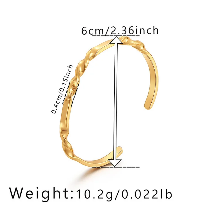 18K Gold Simple Electroplated Metal Bracelet Opening Design Vocosi VOCOSI