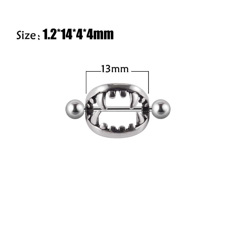Beast Mouth Fang Nipple Piercing Jewelry Ring 