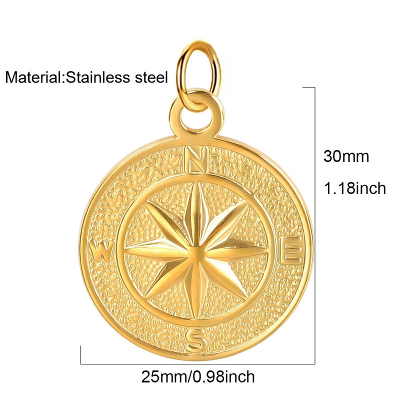 1 Piece 304 Stainless Steel Sunflower Compass Shark Pendant Jewelry Accessories