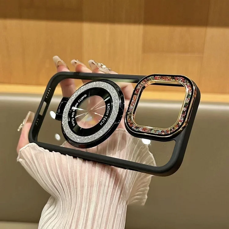 Magnetic Kickstand Glitter Lens Protector Case For iPhone  Etrgadget- Smartphone Cases & Covers | Accessories