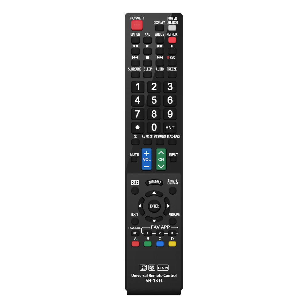 Sharp GB004WJSA Universal Remote Control for All Sharp BRAND TV, Smart