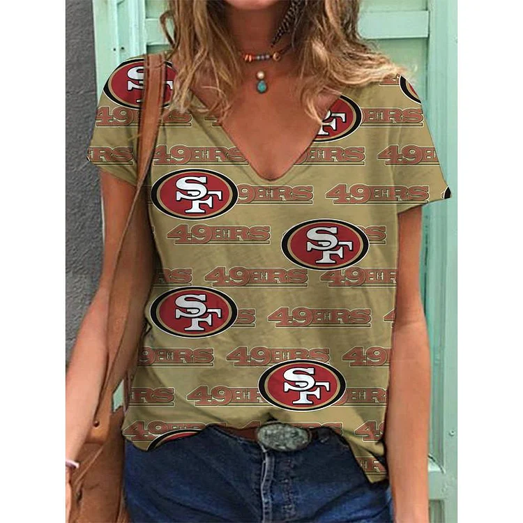San Francisco 49ers Lightweight Short Sleeve V-Neck T-Shirt